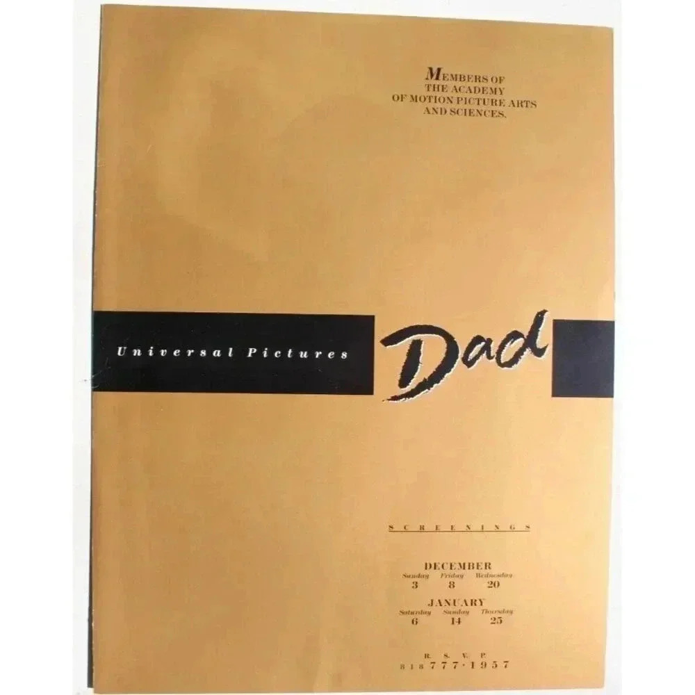 Vtg 1982 DAD Universal Pictures Promo Movie Press Screening Brochure Program